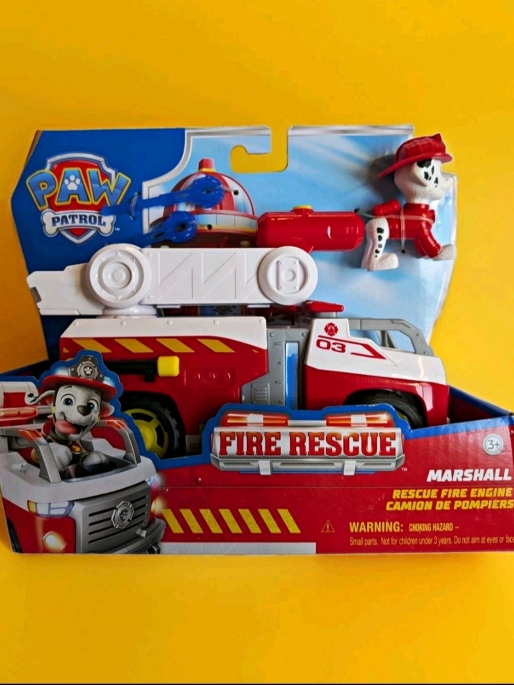 Paw Patrol Marshall Fire Rescue Truck Toy - Red, White, Yellow